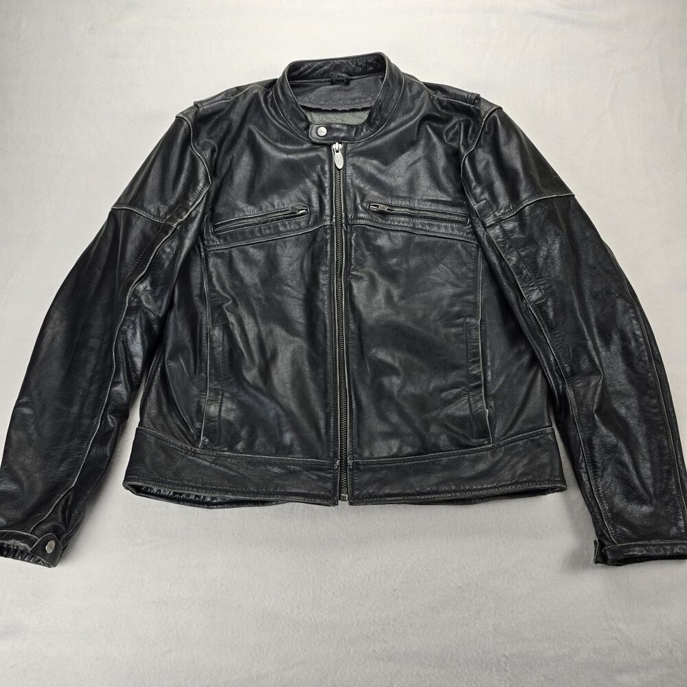 Mens RIver Road leather motorcycle jacket